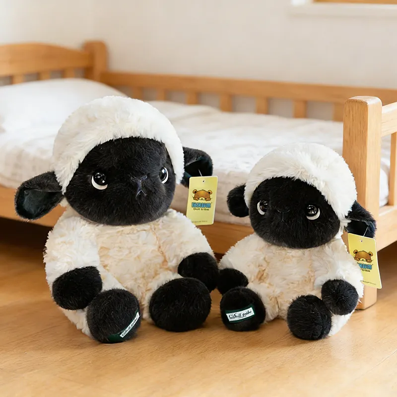 Oli Sitting Black-Faced Lamb Plush – Soft Stuffed Animal Comfort Toy, Cute Backpack Charm & Arcade Prize Gift for Kids